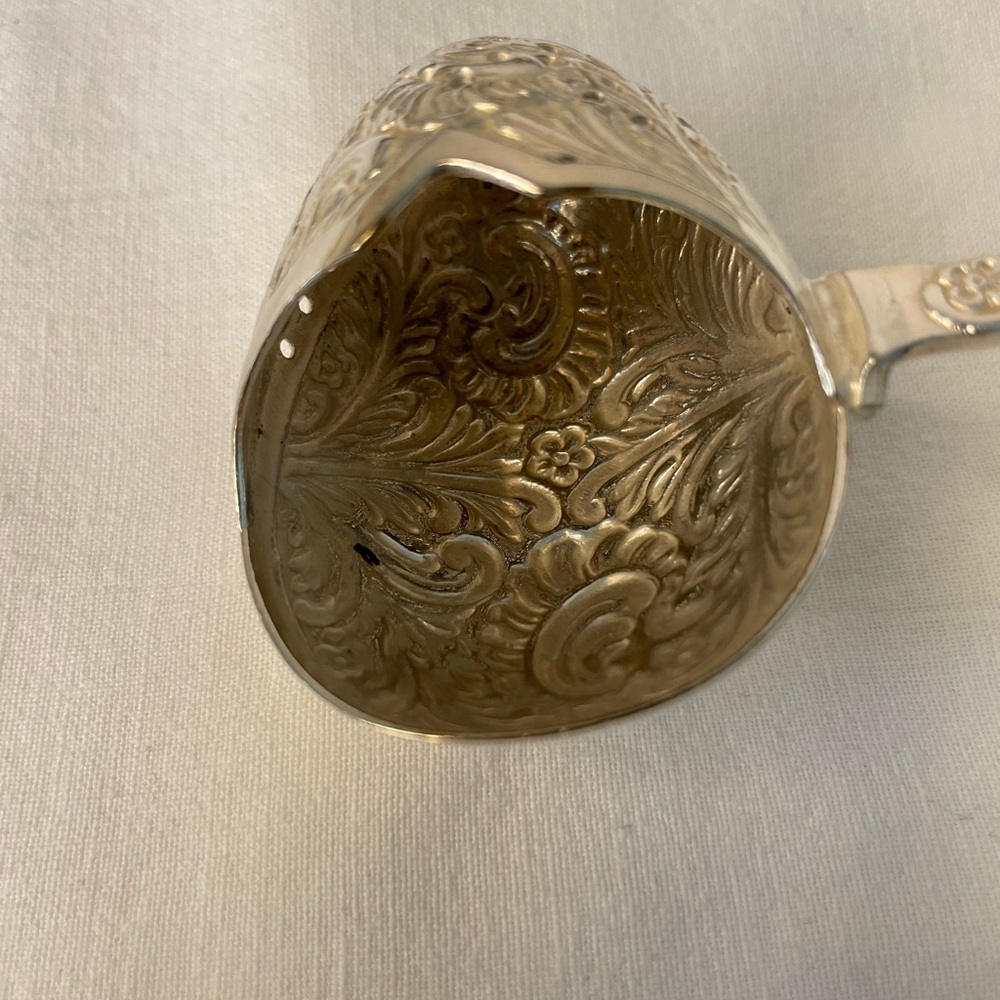 Silver-plated Georg Nilsson GERO 90 Sifter Tea Strainer Spoon Ornate 6" Marked - Picture 4 of 8